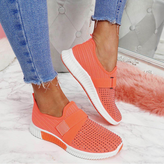 Women's Orthopedic Walking Sneakers - Slip-on Casual Shoes With Orthopedic Sole