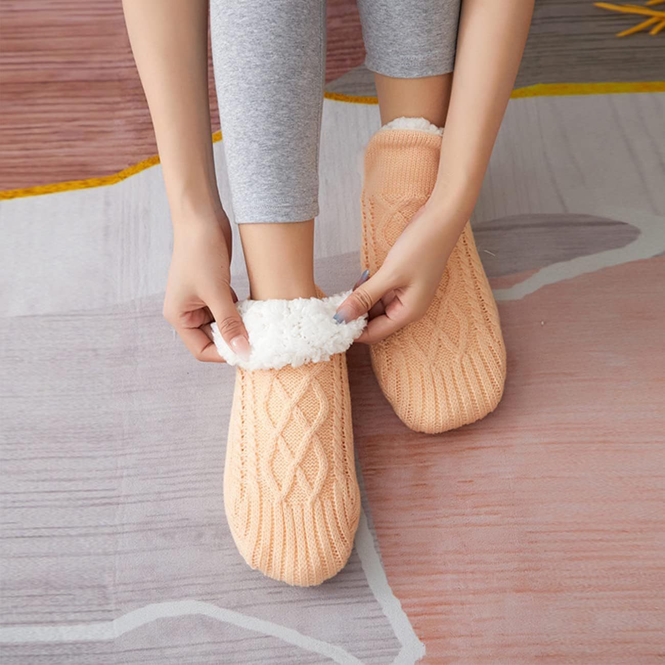 Thermal Socks Ultra Warm Non-Slip Yarn Fur Indoor Slipper Socks