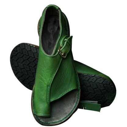 Women's Orthopedic Open Toe Leather Flat Bunion Sandals