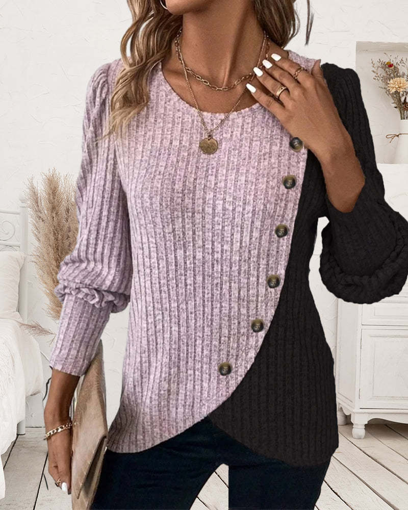 Color Block Casual Top