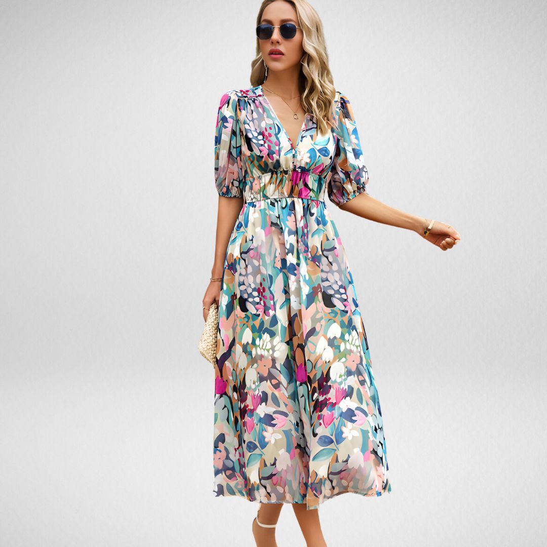 Charming Geometric Midi Dress