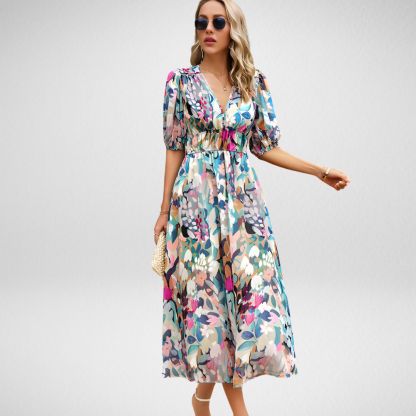 Charming Geometric Midi Dress