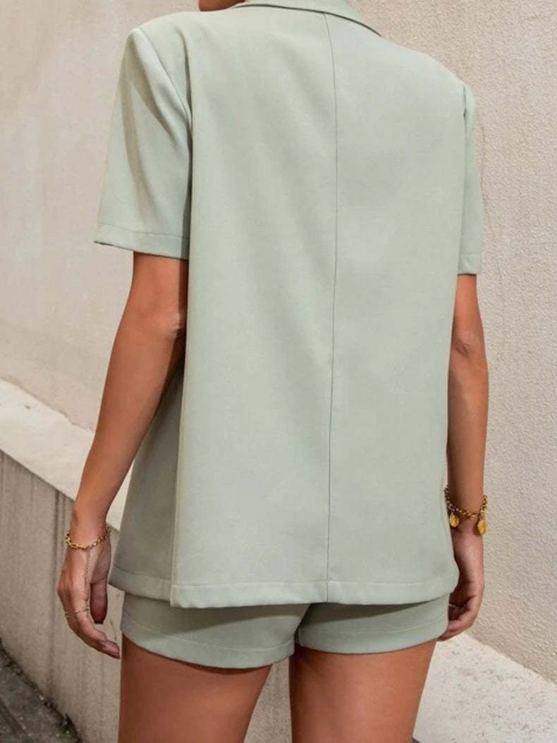 Short Sleeve Blazer And Shorts
