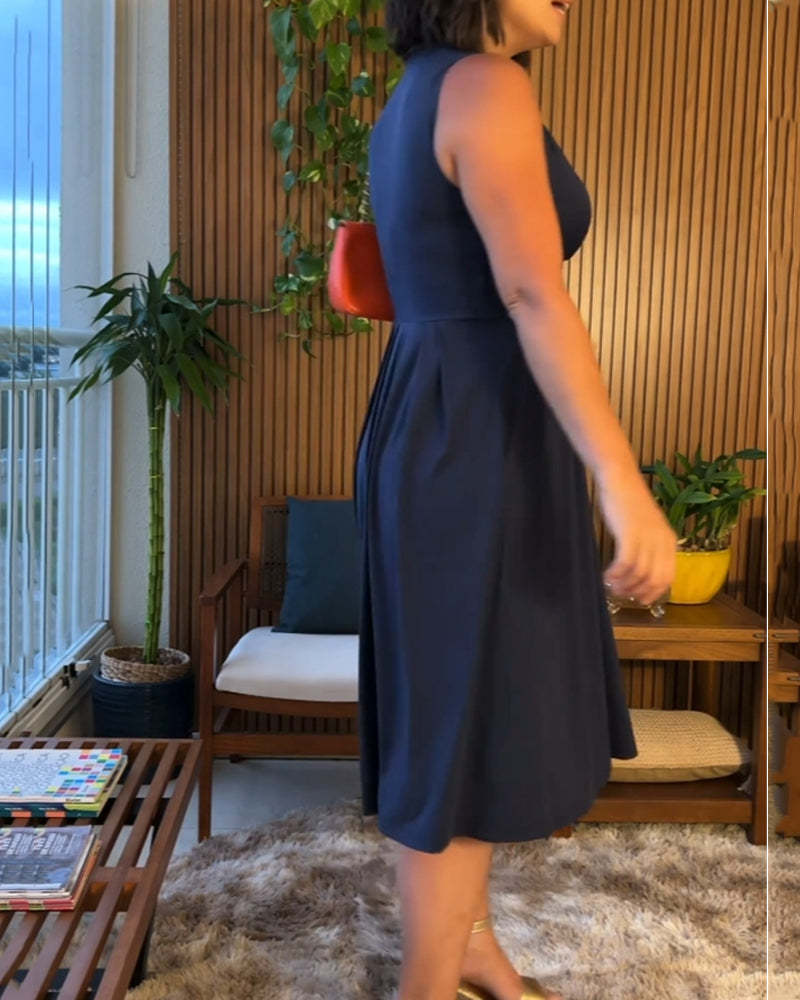 V-neck Sleeveless Dress