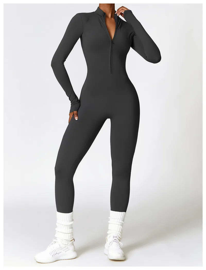 Sports Jumpsuit With Zipper