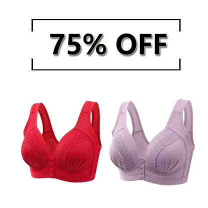 Front Button Breathable Skin-Friendly Cotton Bra