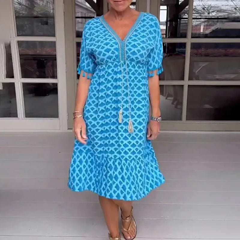  Floral V-neck Dress