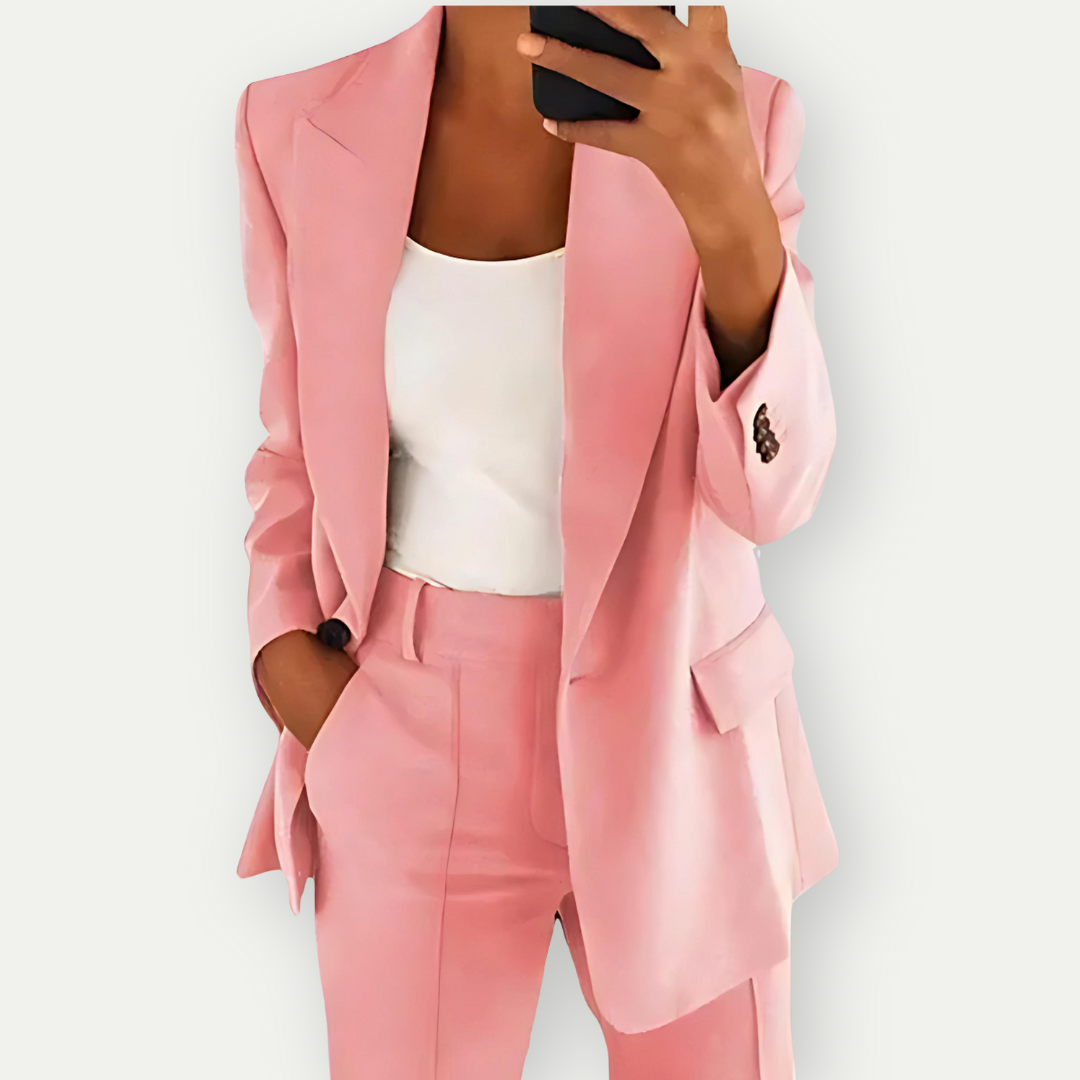 Plain Women's Blazer Set