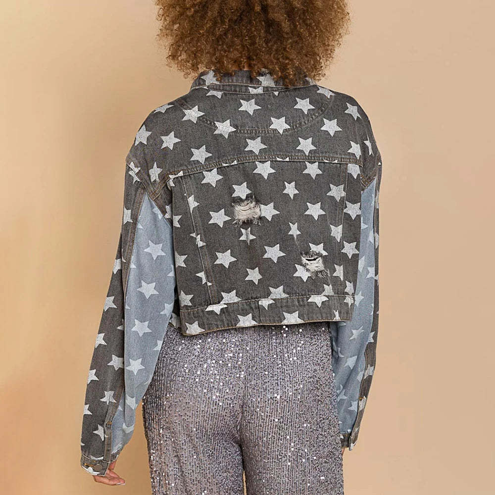 Starry Denim Cropped Jacket