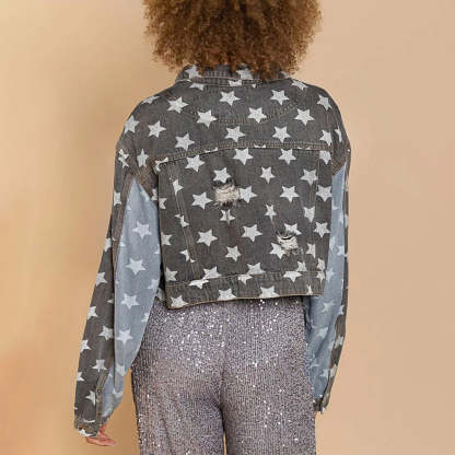 Starry Denim Cropped Jacket