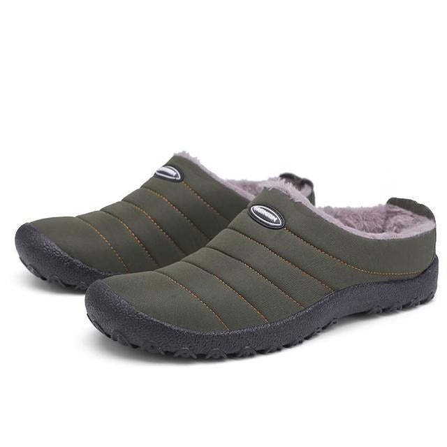 Fur Slippers For Men Waterproof Indoor And Outdoor Winter Slides