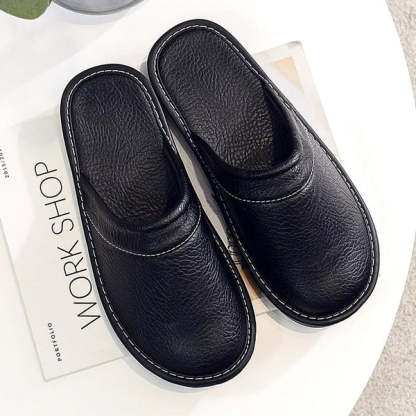 Robust and comfortable leather slippers