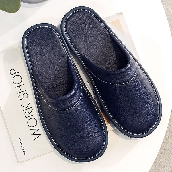 Robust and comfortable leather slippers