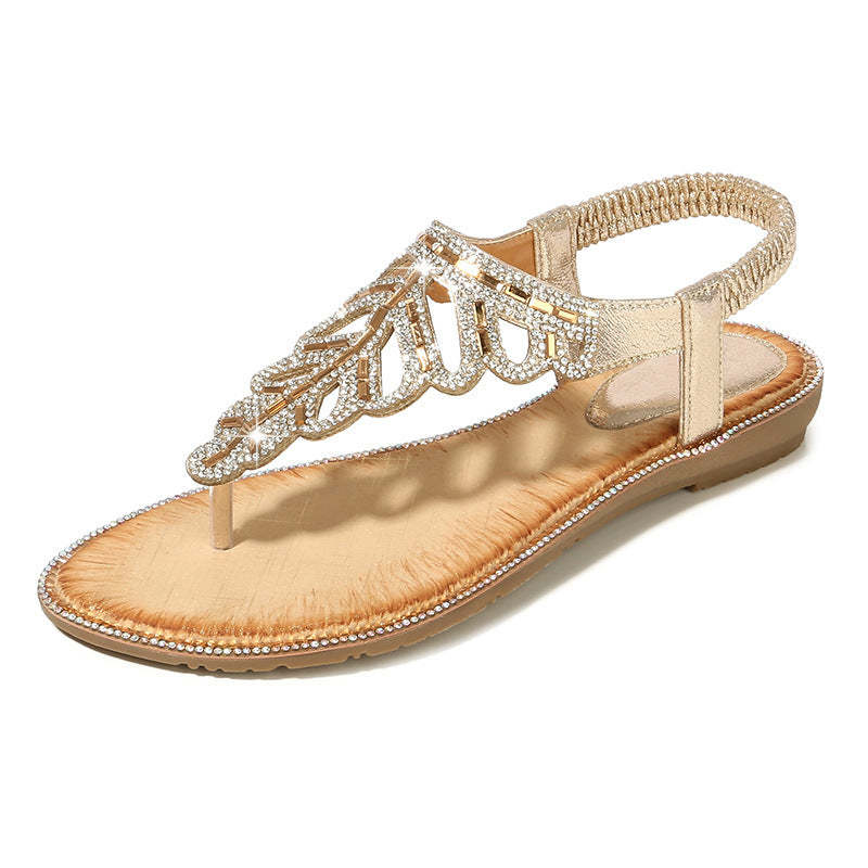 Rhinestone Platform Bohemian Sandals