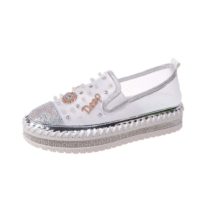 Belifi Flat Bottom Comfortable Rhinestone Shoes