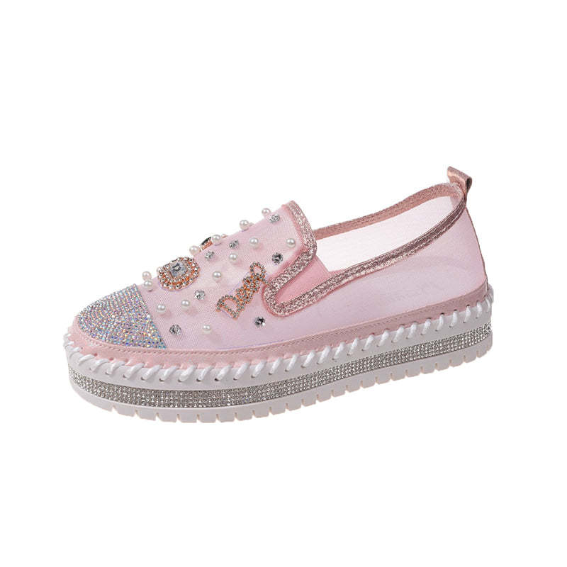 Belifi Flat Bottom Comfortable Rhinestone Shoes