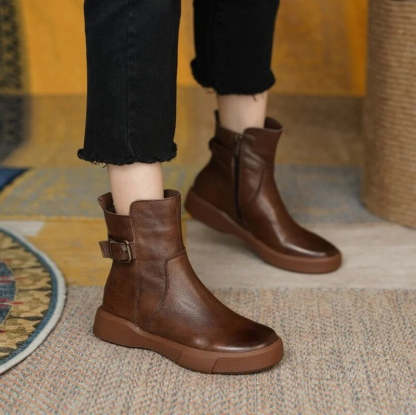 Vintage leather ankle boots