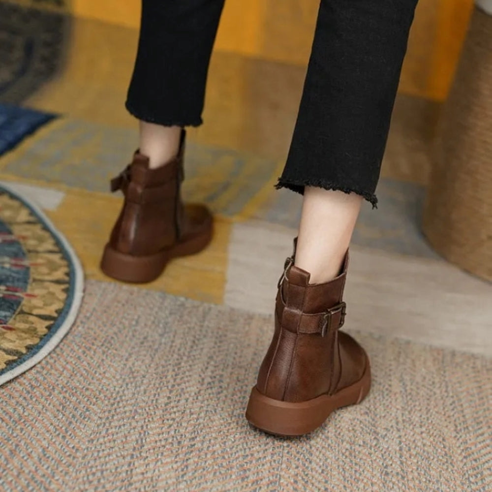 Vintage leather ankle boots