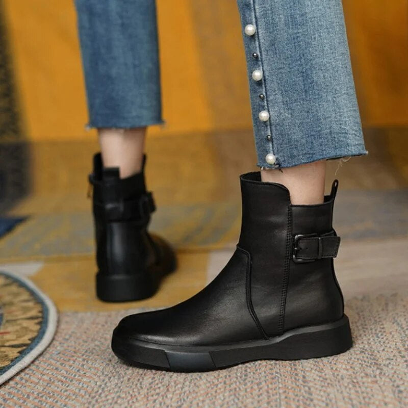 Vintage leather ankle boots