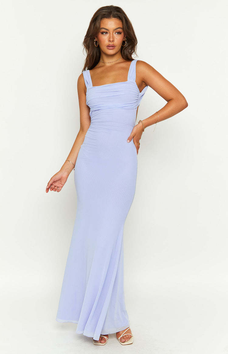 Women's Lilac Mesh Maxi Dress