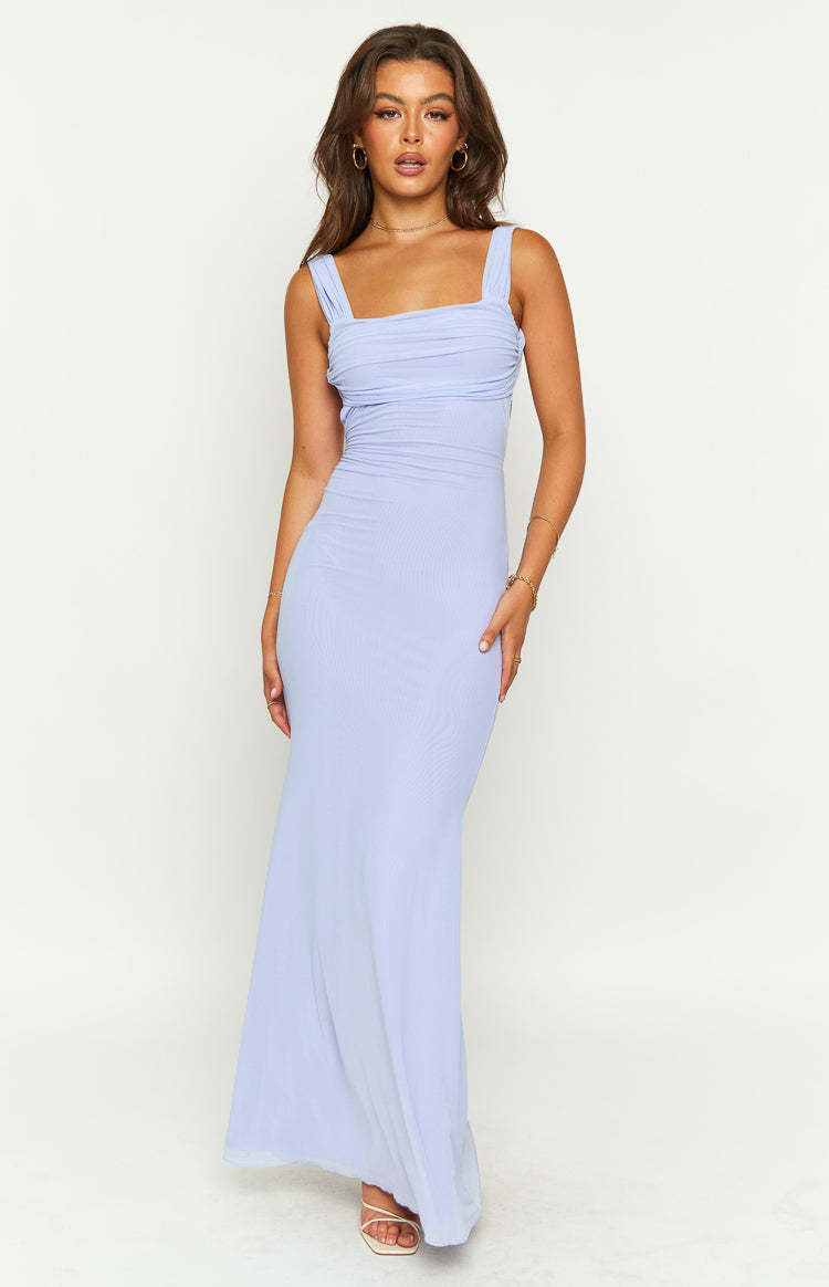 Women's Lilac Mesh Maxi Dress