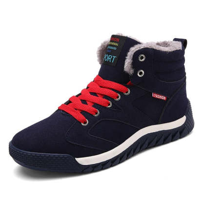 Men Warm Orthopedic Shoes Round Toe Ankle Snow Boots