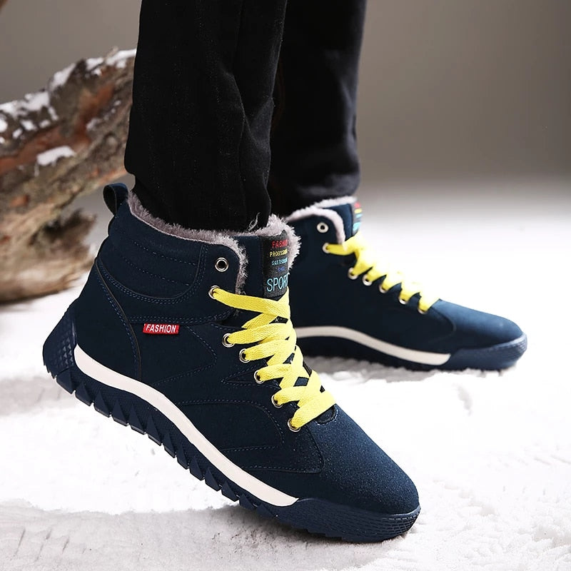 Men Warm Orthopedic Shoes Round Toe Ankle Snow Boots