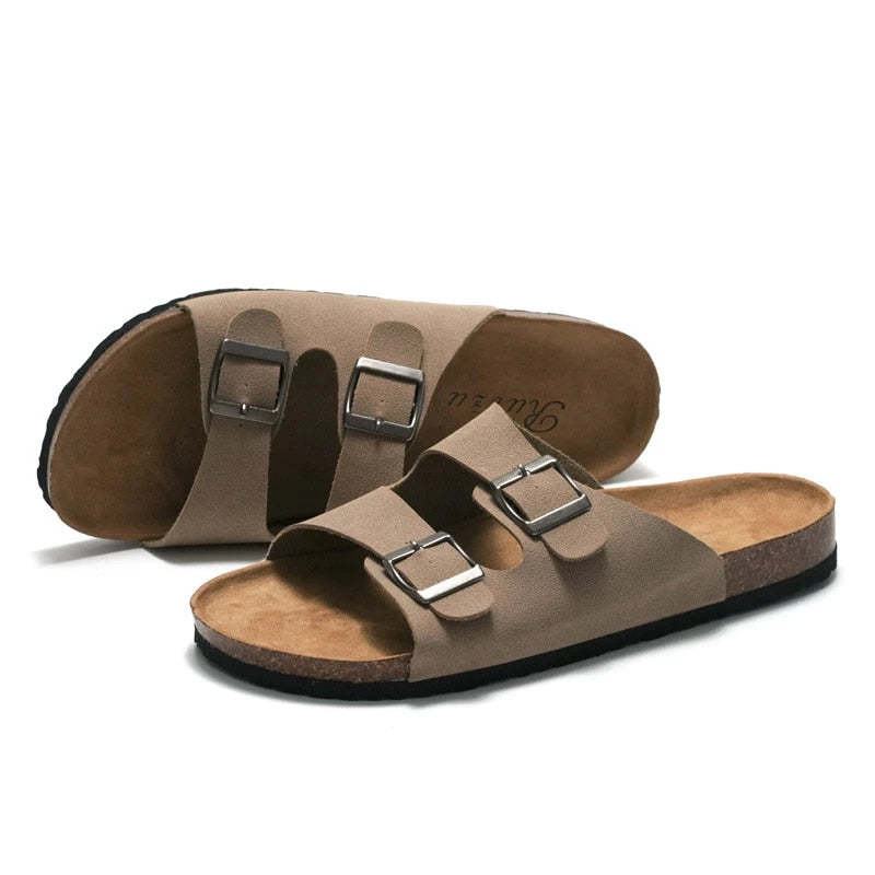 Suede Orthopedic Sandals For Men Arch Support Slides