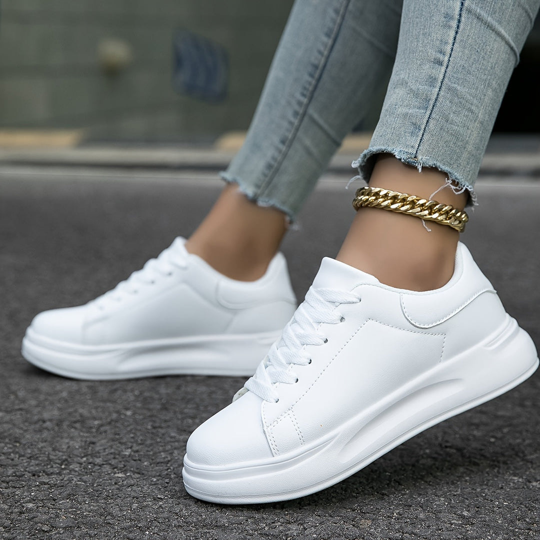 Clean White Leather Sneakers for Women