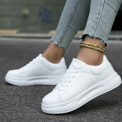 Clean White Leather Sneakers for Women