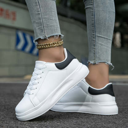 Clean White Leather Sneakers for Women