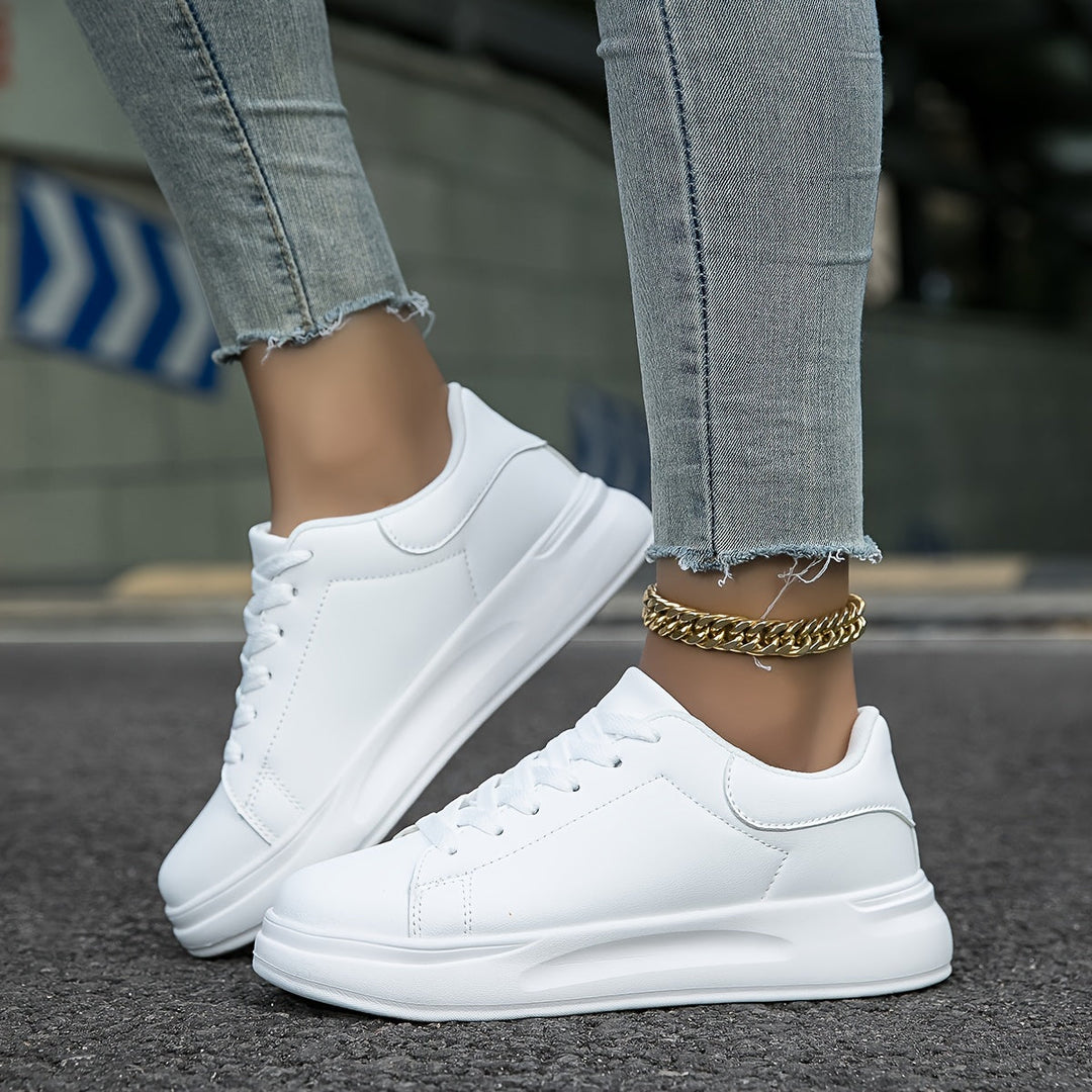 Clean White Leather Sneakers for Women