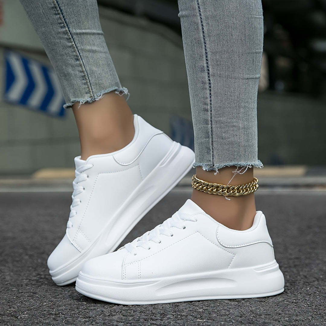 Clean White Leather Sneakers for Women