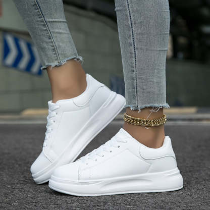 Clean White Leather Sneakers for Women