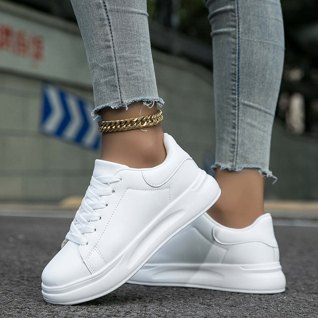 Clean White Leather Sneakers for Women
