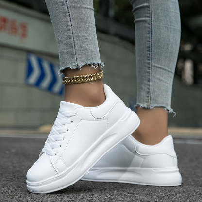 Clean White Leather Sneakers for Women