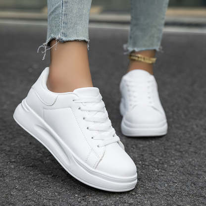 Clean White Leather Sneakers for Women