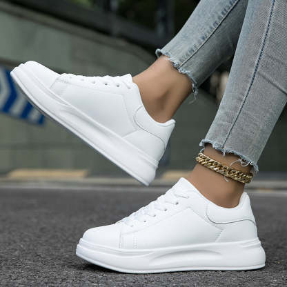 Clean White Leather Sneakers for Women