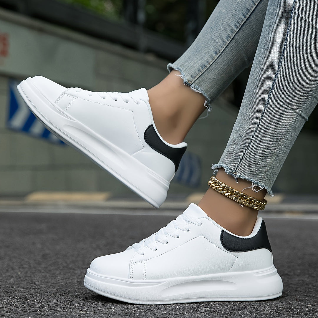 Clean White Leather Sneakers for Women