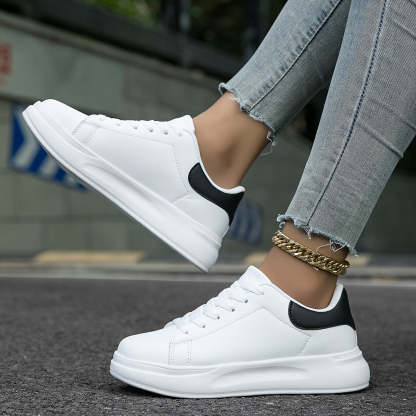 Clean White Leather Sneakers for Women