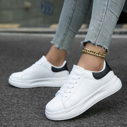 Clean White Leather Sneakers for Women