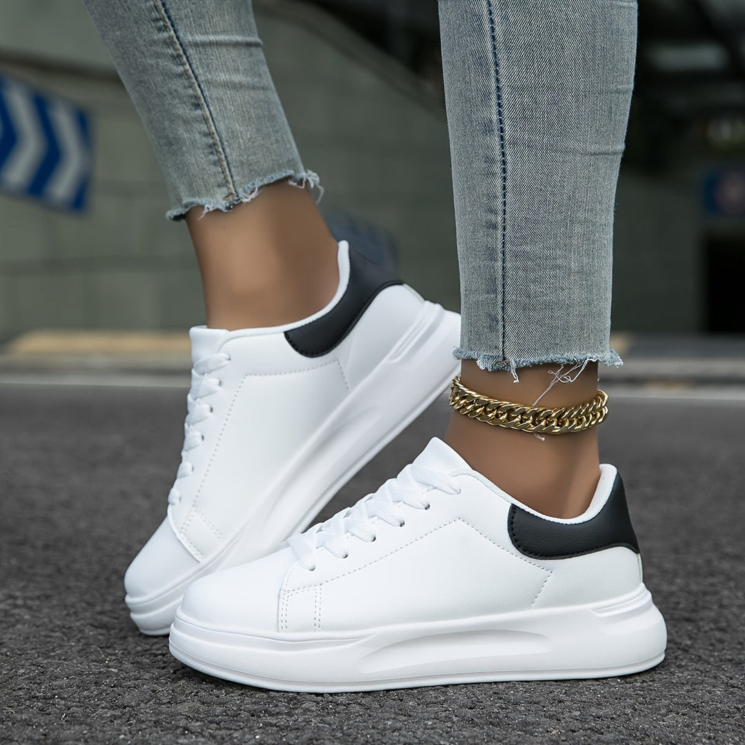 Clean White Leather Sneakers for Women