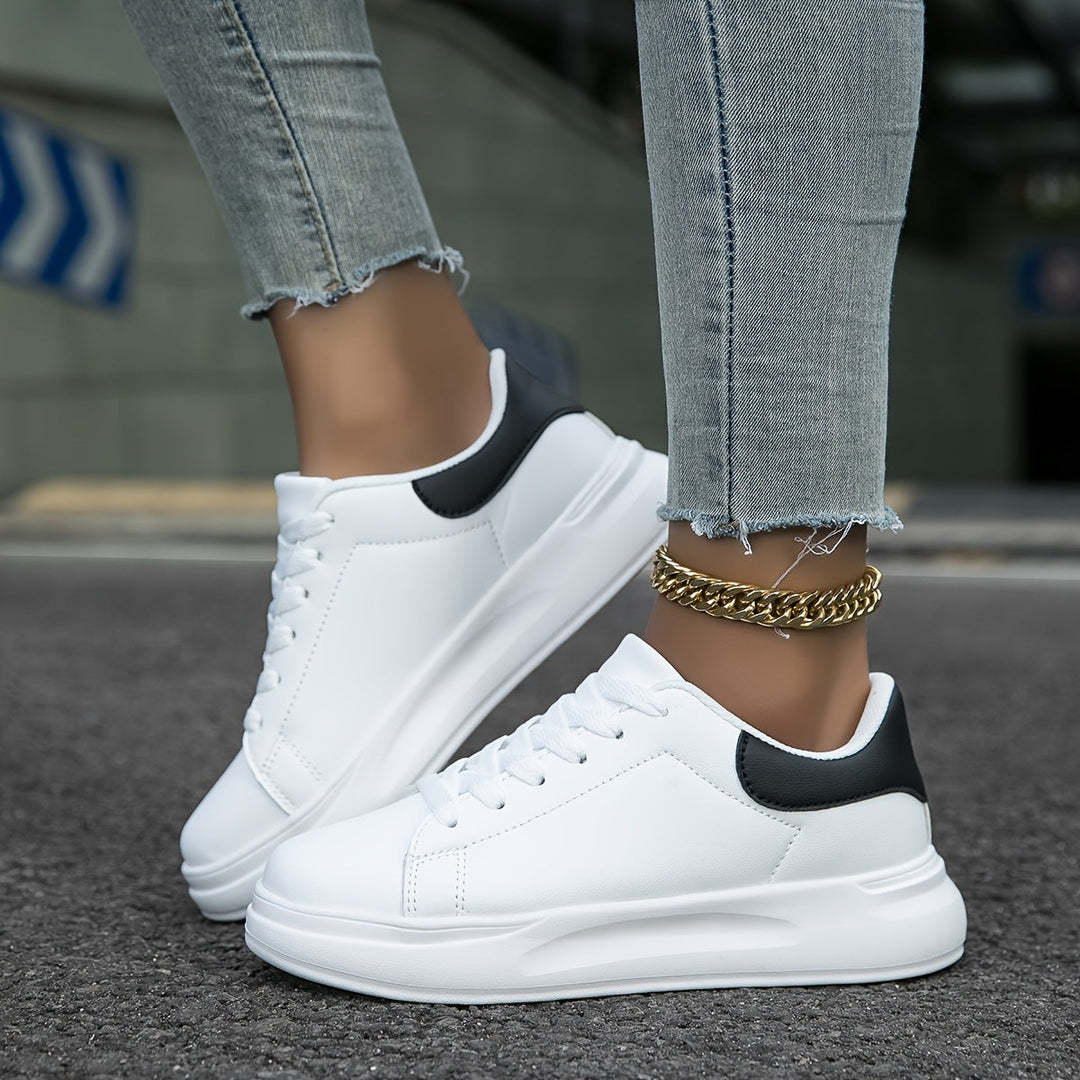 Clean White Leather Sneakers for Women