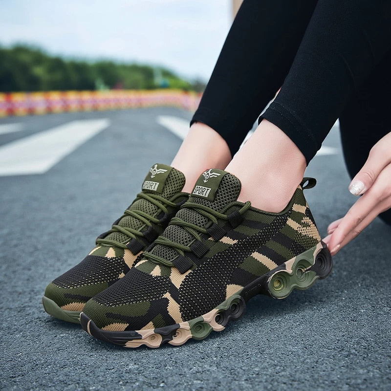 Women Orthopedic Shoes Mesh Camouflage Outdoor Sneakers