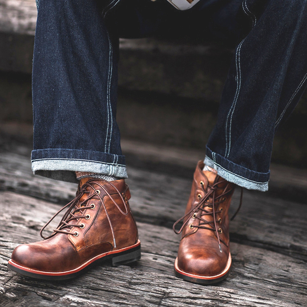 Men's High Top Leather Martin Boots
