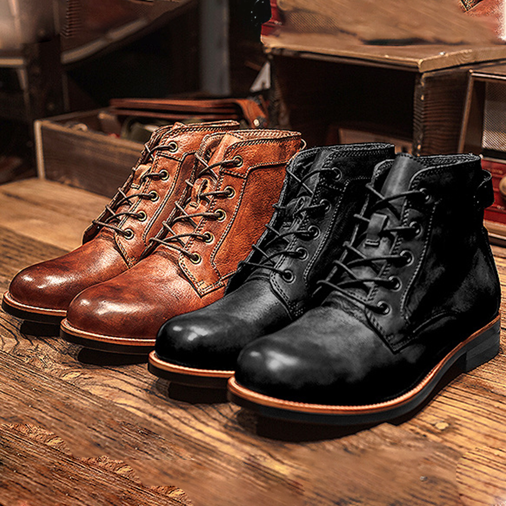 Men's High Top Leather Martin Boots