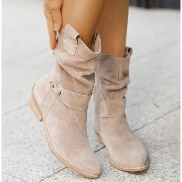 Women's Zip-up Low Heel Ankle Boots