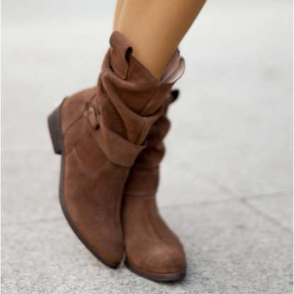 Women's Zip-up Low Heel Ankle Boots