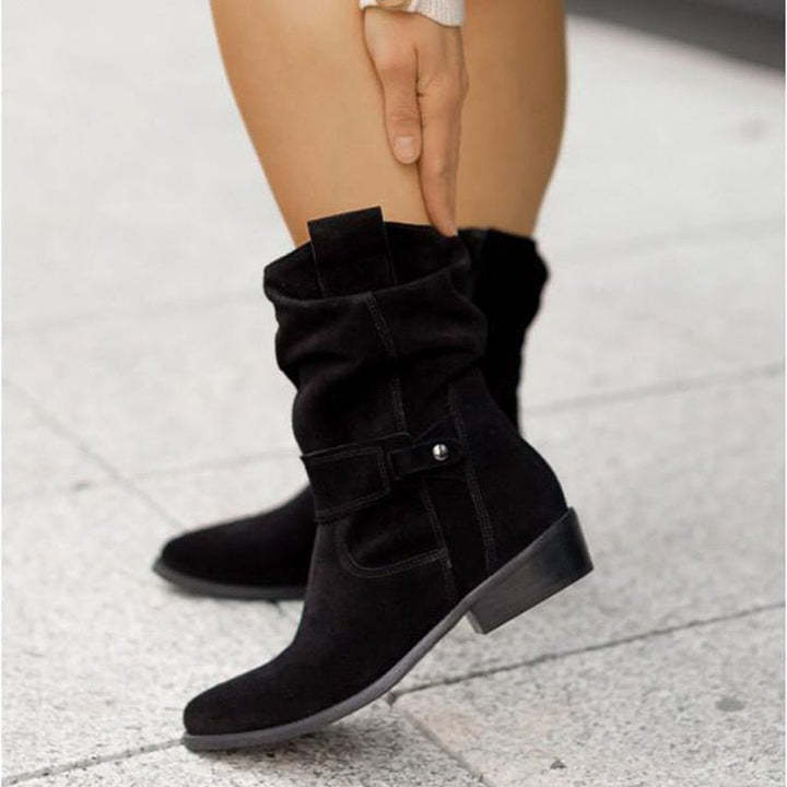 Women's Zip-up Low Heel Ankle Boots