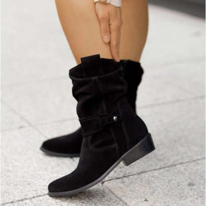 Women's Zip-up Low Heel Ankle Boots